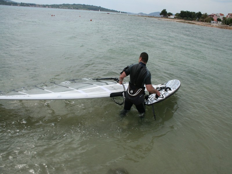 start z plaży na desce – technika
