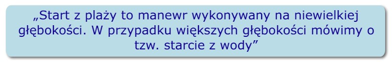 start z plaży na desce