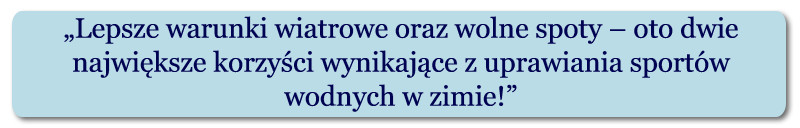 sporty wodne w zimie
