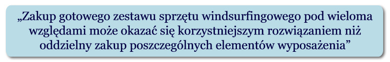 zestaw sprzętu windsurfingowego