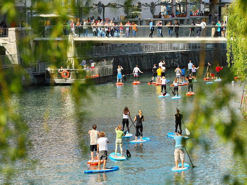 pływanie SUP na rzekach w odcinkach miejskich
