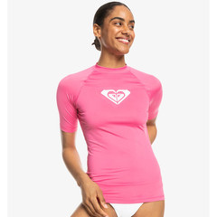 Koszulka krótki rękaw Roxy Whole Hearted SS UPF 50 Rashguard Shocking Pink 2024