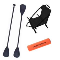 Zestaw Wiosło SUP/Kajak John Paddle NRO 165-208/225cm + Siedzisko Kajakowe John Paddle do Deski SUP Czarne + odbijacz