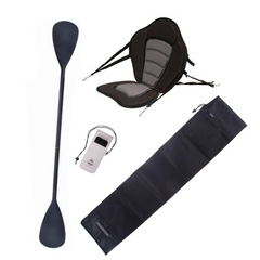 Zestaw Wiosło Kajakowe Składane John Paddle 225cm + Siedzisko do deski SUP Silver + pokrowiec + etui