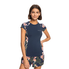 Damska koszulka z krótkim rękawem Roxy Whole Hearted SS Mood Indigo Tropical Depth 2023