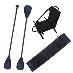 Zestaw Wiosło SUP/Kajak John Paddle NRO 165-208/225cm + Siedzisko Kajakowe John Paddle do Deski SUP Czarne + pokrowiec