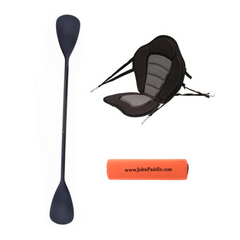 Zestaw Wiosło Kajakowe Składane John Paddle 225cm + Siedzisko do deski SUP Silver + odbijacz