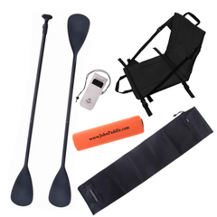 Zestaw Wiosło SUP/Kajak John Paddle NRO 165-208/225cm + Siedzisko Kajakowe John Paddle do Deski SUP Czarne + pokrowiec + odbijacz + etui