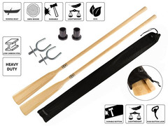 Wiosła szalupowe do łodzi + dulki pałąkowe + osłony 40mm (komplet 2 sztuki) + pokrowiec Oar Sleeve John Paddle