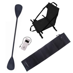 Zestaw Wiosło Kajakowe Składane John Paddle 225cm + Siedzisko Kajakowe John Paddle do Deski SUP Czarne + pokrowiec + etui