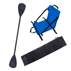 Zestaw Wiosło Składane Kajakowe John Paddle V2 225cm + Siedzisko Kajakowe John Paddle do Deski SUP Niebieskie + pokrowiec