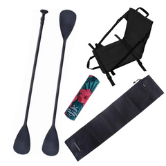 Zestaw Wiosło SUP/Kajak John Paddle V2 170-210/225cm + Siedzisko Kajakowe John Paddle do Deski SUP Czarne + pokrowiec + odbijacz Flowers