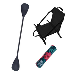 Zestaw Wiosło Składane Kajakowe John Paddle V2 225cm + Siedzisko Kajakowe John Paddle do Deski SUP Czarne + odbijacz Flowers