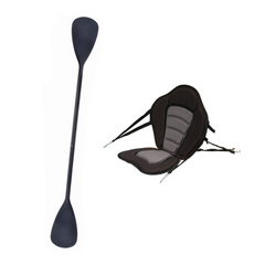 Zestaw Wiosło Kajakowe Składane John Paddle 225cm + Siedzisko do deski SUP Silver