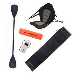 Zestaw Wiosło Kajakowe Składane John Paddle 225cm + Siedzisko do deski SUP Silver + pokrowiec + odbijacz + etui