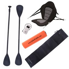 Zestaw Wiosło SUP/Kajak John Paddle NRO 165-208/225cm + siedzisko do deski SUP Silver + odbijacz + pokrowiec + etui