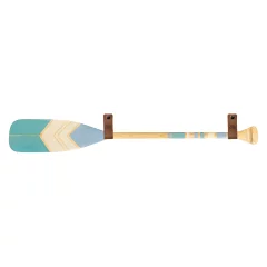 Pagaj John Paddle Ozdoba Kolorowy Malowany 120 cm WZ2 ze skórzanymi poziomymi zawieszkami