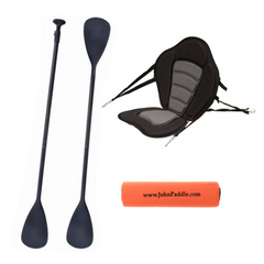Zestaw Wiosło SUP/Kajak John Paddle NRO 165-208/225cm + siedzisko do deski SUP Silver + odbijacz
