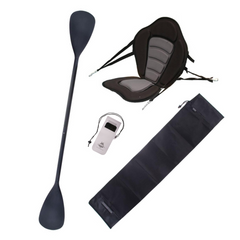 Zestaw Wiosło Składane Kajakowe John Paddle V2 225cm + Siedzisko do deski SUP NRO Silver + pokrowiec + etui