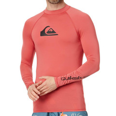 Koszulka długi rękaw Quiksilver All Time LS Rashguard UPF 50 Coral Red