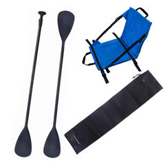 Zestaw Wiosło SUP/Kajak John Paddle NRO 165-208/225cm + Siedzisko Kajakowe John Paddle do Deski SUP Niebieskie + pokrowiec