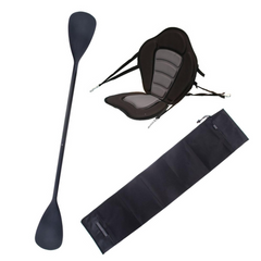 Zestaw Wiosło Składane Kajakowe John Paddle V2 225cm + Siedzisko do deski SUP NRO Silver + pokrowiec