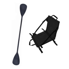 Zestaw Wiosło Kajakowe Składane John Paddle NRO 225cm + Siedzisko Kajakowe John Paddle do Deski SUP Czarne