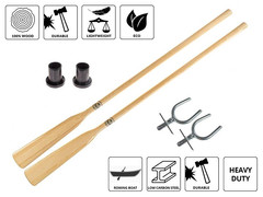 Wiosła szalupowe do łodzi + dulki pałąkowe + osłony 40mm John Paddle (komplet 2 sztuki)