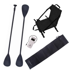 Zestaw Wiosło SUP/Kajak John Paddle NRO 165-208/225cm + Siedzisko Kajakowe John Paddle do Deski SUP Czarne + pokrowiec + etui