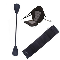 Zestaw Wiosło Kajakowe Składane John Paddle 225cm + Siedzisko do deski SUP Silver + pokrowiec