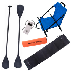 Zestaw Wiosło SUP/Kajak John Paddle NRO 165-208/225cm + Siedzisko Kajakowe John Paddle do Deski SUP Niebieskie + pokrowiec + odbijacz + etui
