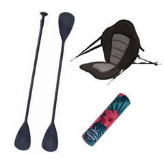 Zestaw Wiosło SUP/Kajak John Paddle V2 170-210/225cm + Siedzisko do deski SUP NRO Silver + odbijacz Flowers