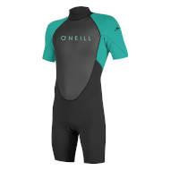 Pianka Dziecięca O'NEILL REACTOR-2 2MM BACK ZIP S/S Black/Ltaqua