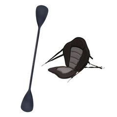 Zestaw Wiosło Składane Kajakowe John Paddle V2 225cm + Siedzisko do deski SUP NRO Silver