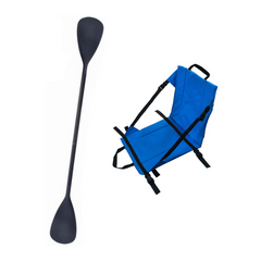 Zestaw Wiosło Kajakowe Składane John Paddle 225cm + Siedzisko Kajakowe John Paddle do Deski SUP Niebieskie