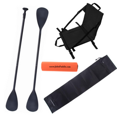 Zestaw Wiosło SUP/Kajak John Paddle NRO 165-208/225cm + Siedzisko Kajakowe John Paddle do Deski SUP Czarne + pokrowiec + odbijacz