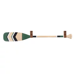 Pagaj John Paddle Ozdoba Kolorowy Malowany 120 cm WZ7 ze skórzanymi poziomymi zawieszkami