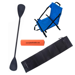 Zestaw Wiosło Kajakowe Składane John Paddle 225cm + Siedzisko Kajakowe John Paddle do Deski SUP Niebieskie + pokrowiec + odbijacz