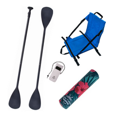 Zestaw Wiosło SUP/Kajak John Paddle V2 170-210/225cm + Siedzisko Kajakowe John Paddle do Deski SUP Niebieskie + odbijacz Flowers + etui