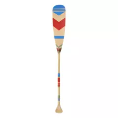 Pagaj John Paddle Beaver Ozdoba Kolorowy Malowany 125 cm WZ1 ze skórzaną pionową zawieszką